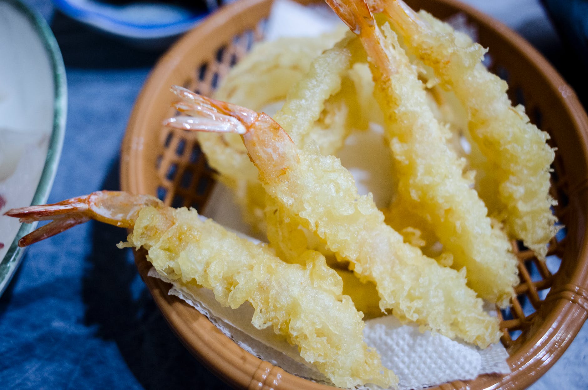 crispy tempura on a serving basket
